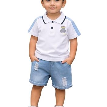 Indhrani Cotton Kids Clothes for Boys with Printed T-Shirt & Shorts